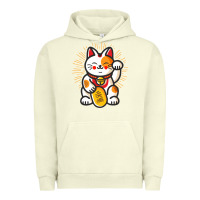 Pigment Pistachio maneki neko lucky cat money feline japanese good luck charm kitten gif Urban Hoodie - linhVisuals
