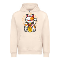 Sandshell maneki neko lucky cat money feline japanese good luck charm kitten gif Urban Hoodie - linhVisuals