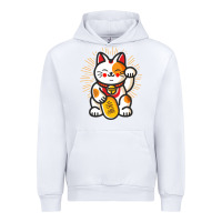 White maneki neko lucky cat money feline japanese good luck charm kitten gif Urban Hoodie - linhVisuals