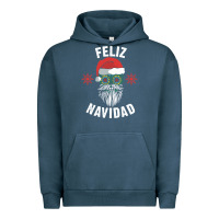 Pigment Midnight Navy mexican christmas sugar skull feliz navidad spanish speaking xmas gift Urban Hoodie - linhVisuals