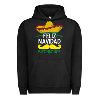 Pigment Black mexicans say feliz navidad bitchahos funny merry christmas sombrero Urban Hoodie - linhVisuals