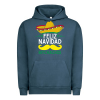 Pigment Midnight Navy mexicans say feliz navidad bitchahos funny merry christmas sombrero Urban Hoodie - linhVisuals