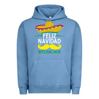 Pigment Pebble Blue mexicans say feliz navidad bitchahos funny merry christmas sombrero Urban Hoodie - linhVisuals