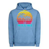 Pigment Pebble Blue miami 80s sunset Urban Hoodie - linhVisuals