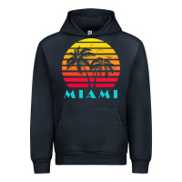 Navy miami 80s sunset Urban Hoodie - linhVisuals