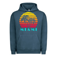 Pigment Midnight Navy miami 80s sunset Urban Hoodie - linhVisuals