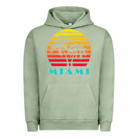 Pigment Oil Green miami 80s sunset Urban Hoodie - linhVisuals