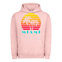 Pigment Salmon miami 80s sunset Urban Hoodie - linhVisuals