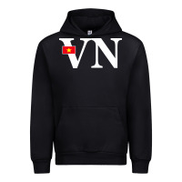 Black Vietnam Flag and Country Initials Urban Hoodie - linhVisuals