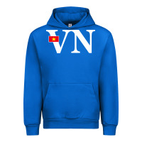Cobalt Vietnam Flag and Country Initials Urban Hoodie - linhVisuals