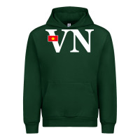 Forest Green Vietnam Flag and Country Initials Urban Hoodie - linhVisuals
