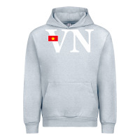 Heather Grey Vietnam Flag and Country Initials Urban Hoodie - linhVisuals
