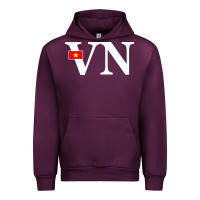 Mauve Wine Vietnam Flag and Country Initials Urban Hoodie - linhVisuals