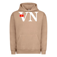 Pigment Burro Vietnam Flag and Country Initials Urban Hoodie - linhVisuals
