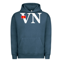 Pigment Midnight Navy Vietnam Flag and Country Initials Urban Hoodie - linhVisuals