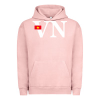 Pigment Salmon Vietnam Flag and Country Initials Urban Hoodie - linhVisuals