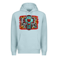 Blue Mist Christmas cross with background Premium Hoodie - Jasminsmagicworld