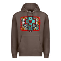 Coffee Christmas cross with background Premium Hoodie - Jasminsmagicworld