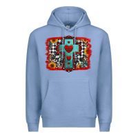 Colony Blue Christmas cross with background Premium Hoodie - Jasminsmagicworld