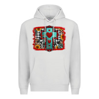 Dove Grey Christmas cross with background Premium Hoodie - Jasminsmagicworld