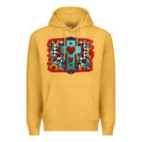 Mustard Christmas cross with background Premium Hoodie - Jasminsmagicworld