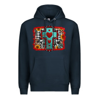 Navy Christmas cross with background Premium Hoodie - Jasminsmagicworld