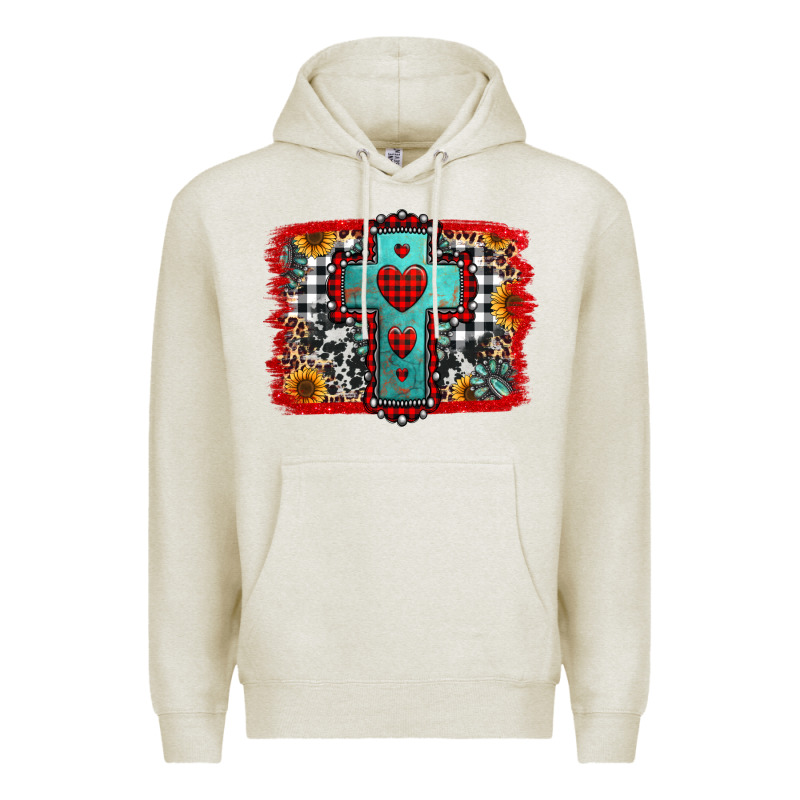 Christmas Cross With Background Premium Hoodie by Jasminsmagicworld | Teevron