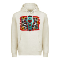 Oatmeal Heather Christmas cross with background Premium Hoodie - Jasminsmagicworld