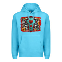 Ocean Blue Christmas cross with background Premium Hoodie - Jasminsmagicworld
