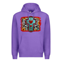 Purple Christmas cross with background Premium Hoodie - Jasminsmagicworld