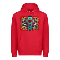 Red Christmas cross with background Premium Hoodie - Jasminsmagicworld