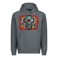 Rock Christmas cross with background Premium Hoodie - Jasminsmagicworld