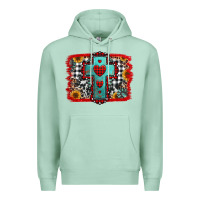 Seafoam Christmas cross with background Premium Hoodie - Jasminsmagicworld