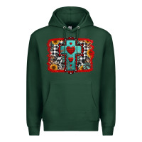 Sports Green Christmas cross with background Premium Hoodie - Jasminsmagicworld