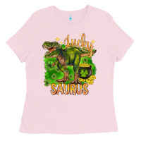 Bubblegum Pink St. Patrick's day lucky Saurus Ladies Tee - HowdyJamesFarm
