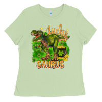 Matcha St. Patrick's day lucky Saurus Ladies Tee - HowdyJamesFarm