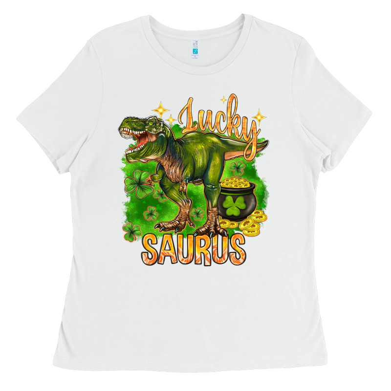 St. Patrick's Day Lucky Saurus Ladies Tee by HowdyJamesFarm | Teevron