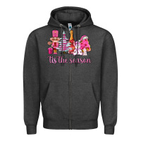 Charcoal Heather tis the season pink christmas Zipper Hoodie - AdoDesignShop
