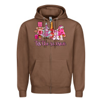 Chestnut tis the season pink christmas Zipper Hoodie - AdoDesignShop