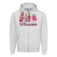Dove Grey tis the season pink christmas Zipper Hoodie - AdoDesignShop
