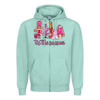 Seafoam tis the season pink christmas Zipper Hoodie - AdoDesignShop