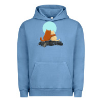 Pigment Pebble Blue two cats Urban Hoodie - linhVisuals