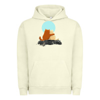 Pigment Pistachio two cats Urban Hoodie - linhVisuals