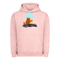 Pigment Salmon two cats Urban Hoodie - linhVisuals