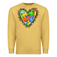 Antique Gold autism heart Premium Sweatshirt - JahusDesignShop