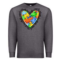 Charcoal Heather autism heart Premium Sweatshirt - JahusDesignShop