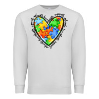 Dove Grey autism heart Premium Sweatshirt - JahusDesignShop