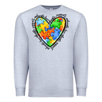Heather Grey autism heart Premium Sweatshirt - JahusDesignShop