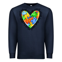 Navy autism heart Premium Sweatshirt - JahusDesignShop