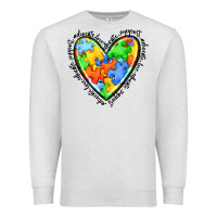 Oatmeal Heather autism heart Premium Sweatshirt - JahusDesignShop